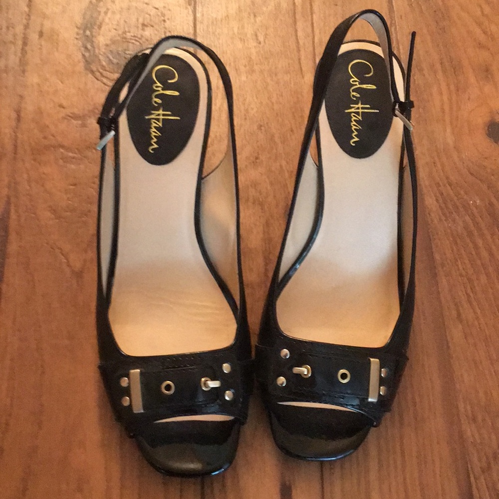 Cole Haan peep toe heels